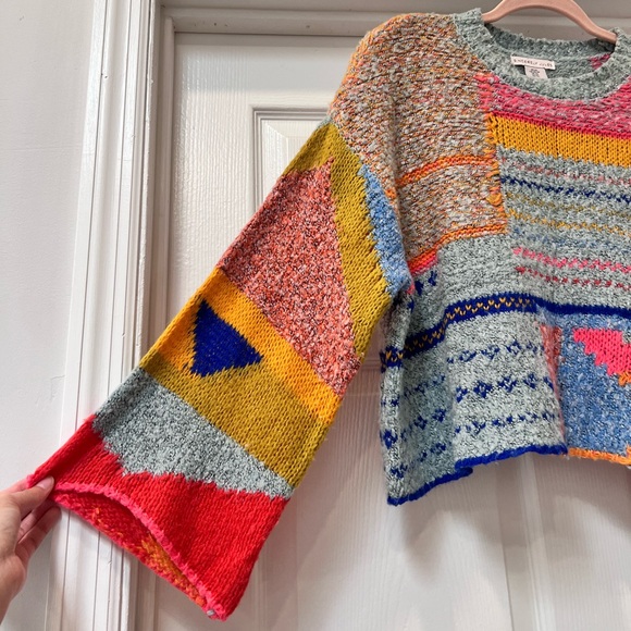 Sincerely Jules Size XS Colorful Multi Pattern Oversized Pullover - Picture 6 of 7